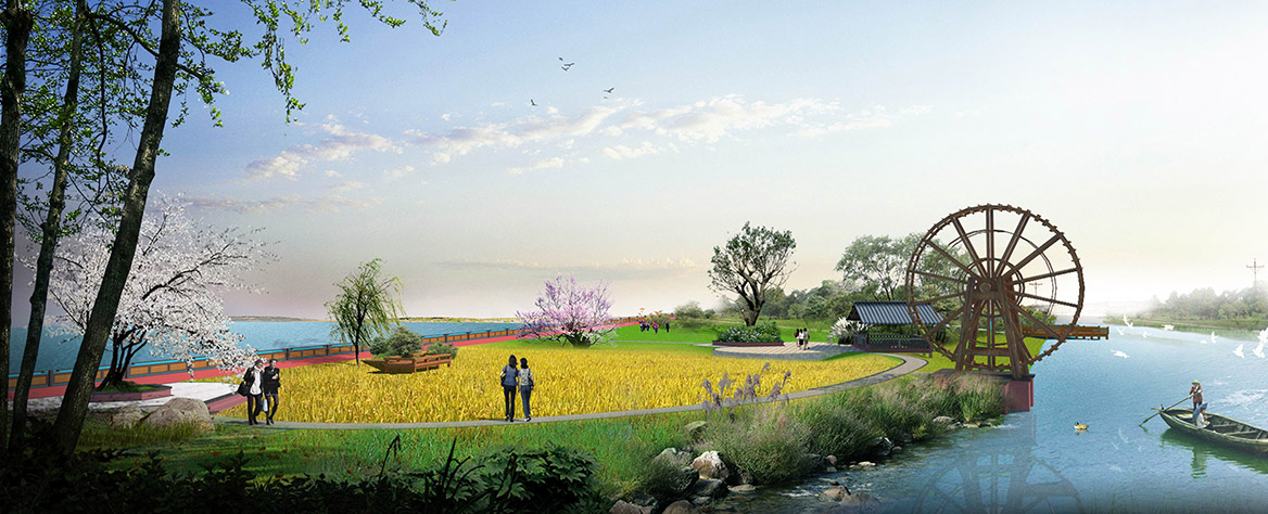 洪梅鎮(zhèn)烏沙村村莊規(guī)劃設(shè)計新洲仔綠島公園效果圖一